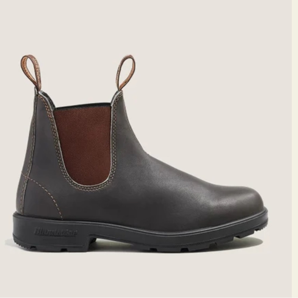Blundstone Stout Brown Black Chelsea Leather Boots